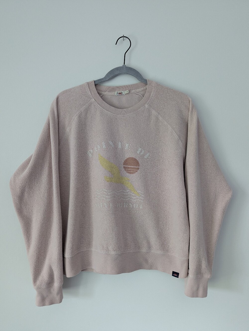 Faherty Beach Organic Cotton Blend Reverse Fleece Sweatshirt Peach Whip Retro